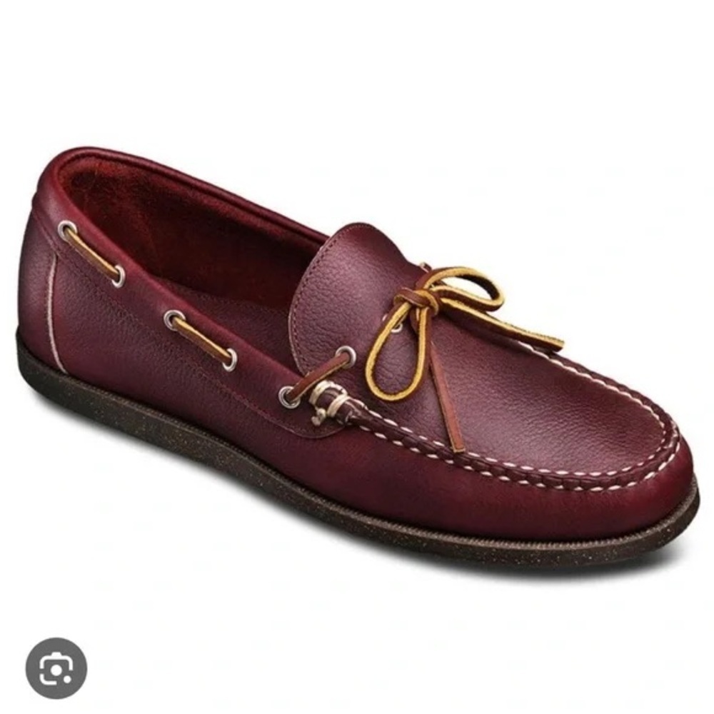 Allen Edmonds Northland Burgundy Moc Boat Handmade Slip on Dress Shoes Size 11.5